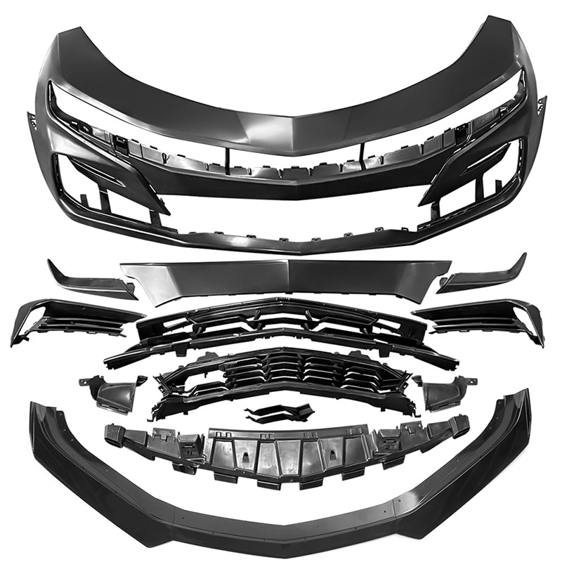2019-2024 Chevy Camaro SS Style Black Front Bumper Guard Gloss Lip ABS