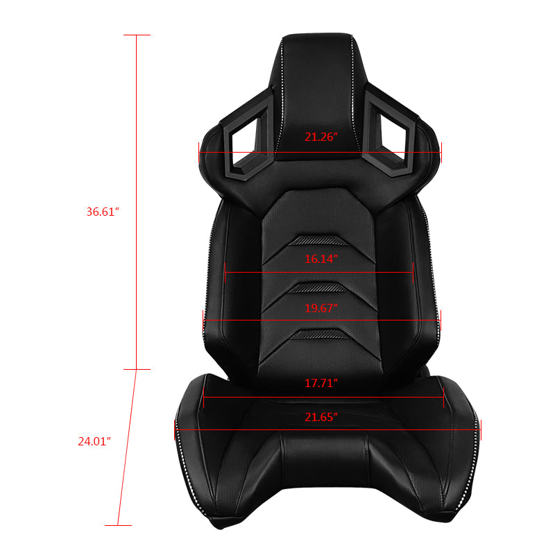 Universal Racing Seat Dual Slider PU Carbon Leather