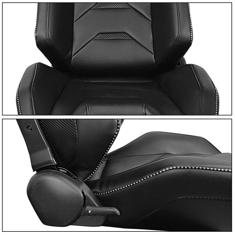 Universal Racing Seat Dual Slider PU Carbon Leather