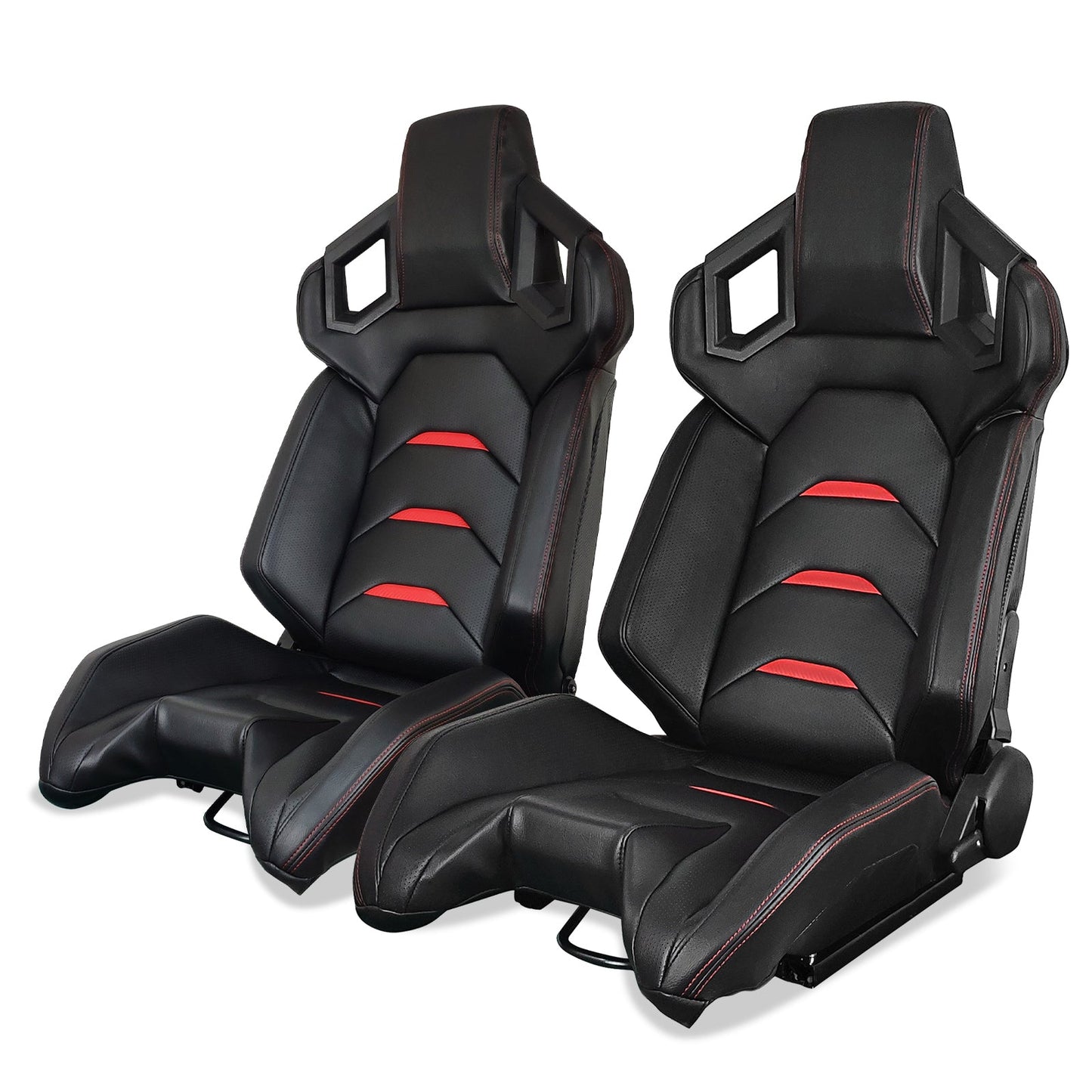 Universal Racing Seat Dual Slider PU Carbon Leather