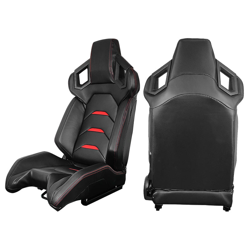 Universal Racing Seat Dual Slider PU Carbon Leather