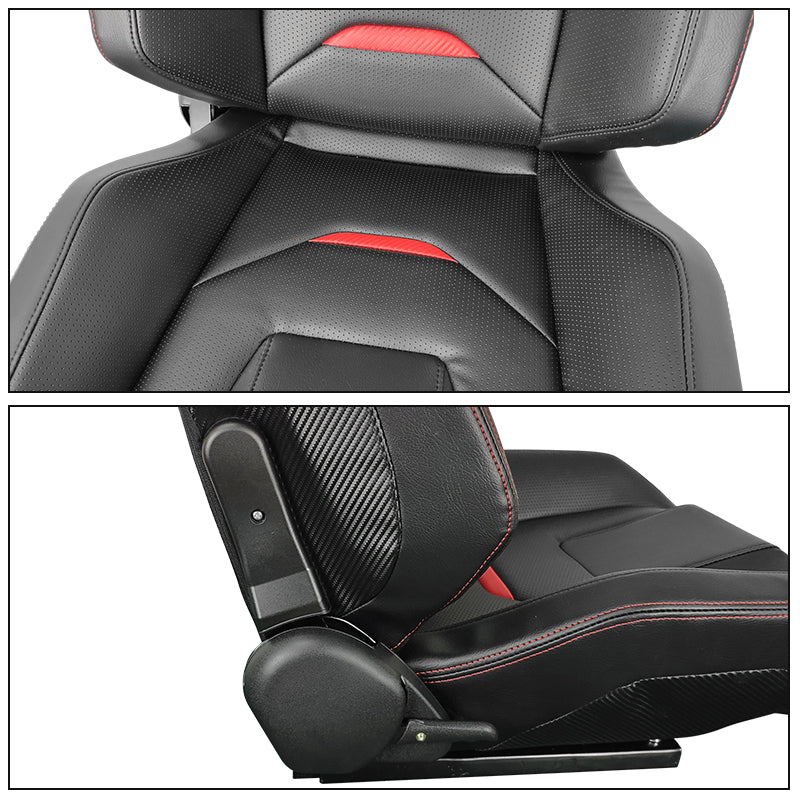 Universal Racing Seat Dual Slider PU Carbon Leather