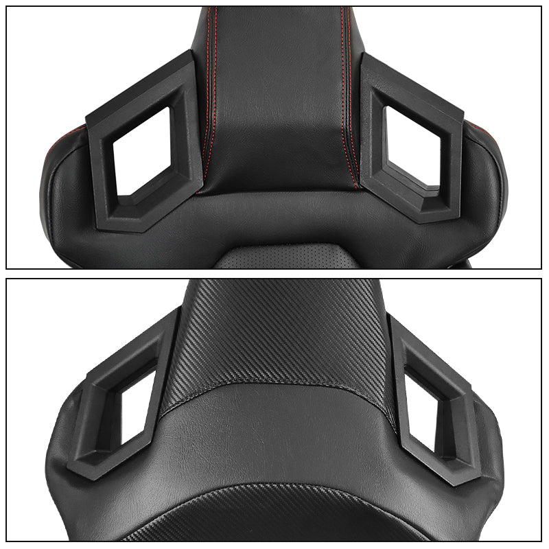 Universal Racing Seat Dual Slider PU Carbon Leather