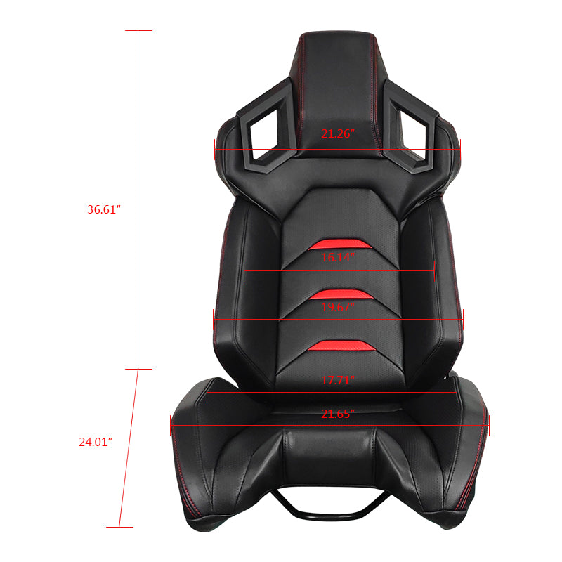 Universal Racing Seat Dual Slider PU Carbon Leather