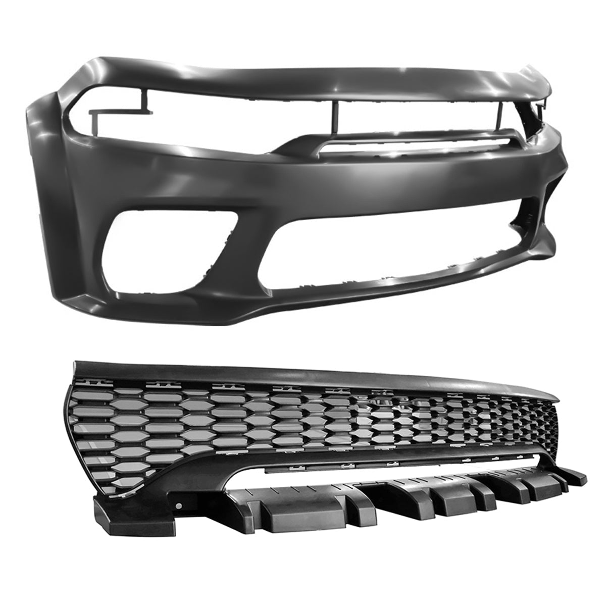 2015-2023 Dodge Charger IKON Matte Black Rear Bumper Cover Diffuer PP