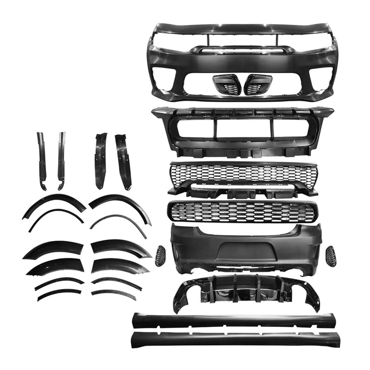 2015-2023 Dodge Charger Widebody Gloss Whole Bumper Kits Diffuser PP