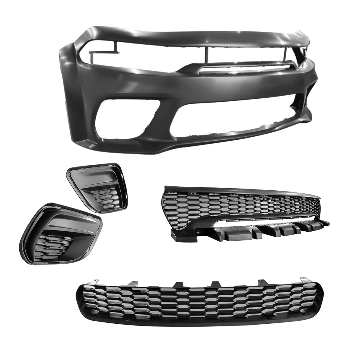 2015-2023 Dodge Charger Widebody Gloss Whole Bumper Kits Diffuser PP