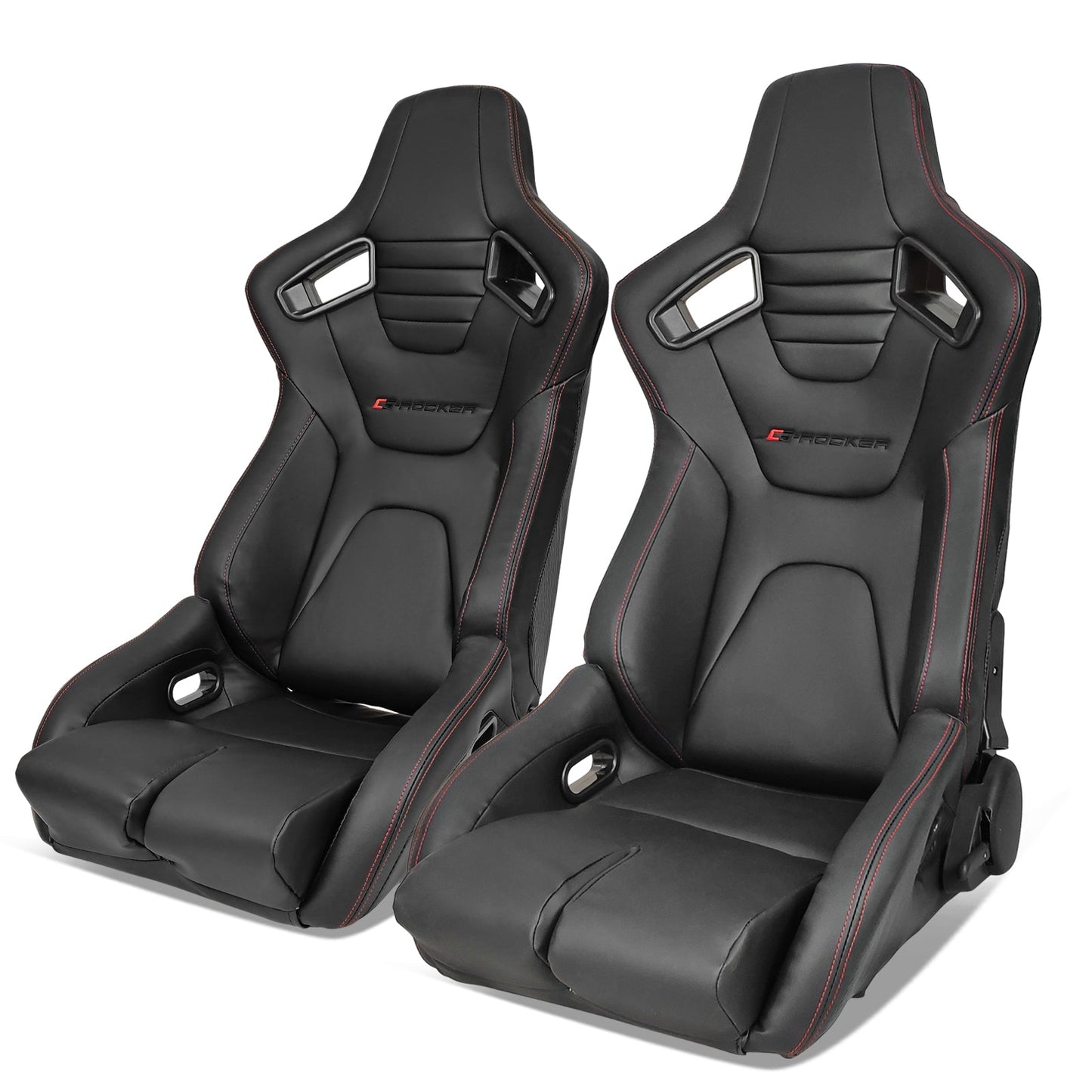 Universal Reclinable Bucket Racing Seat Dual Slider PU Carbon Leather