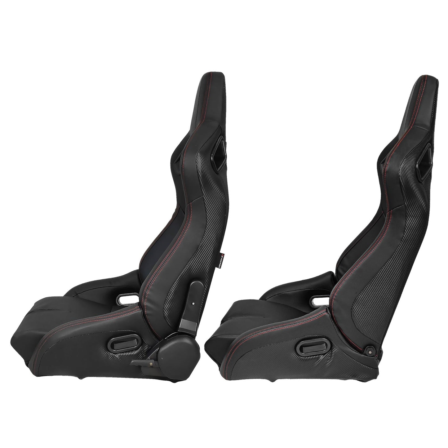 Universal Reclinable Bucket Racing Seat Dual Slider PU Carbon Leather
