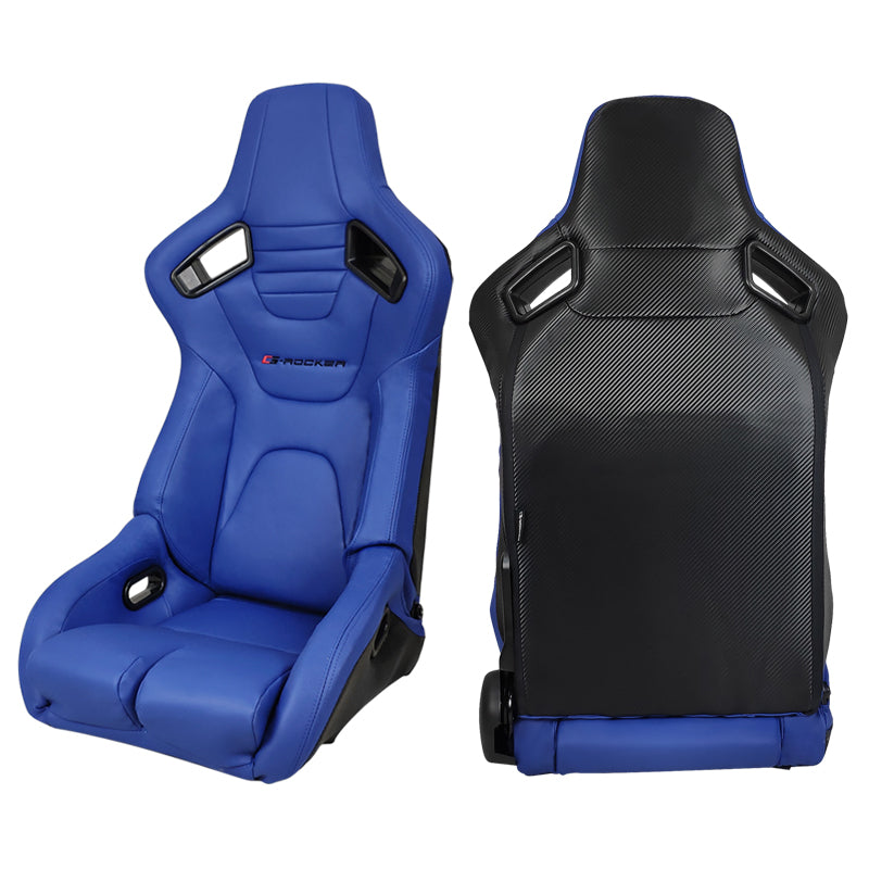 Universal Reclinable Bucket Racing Seat Dual Slider PU Carbon Leather