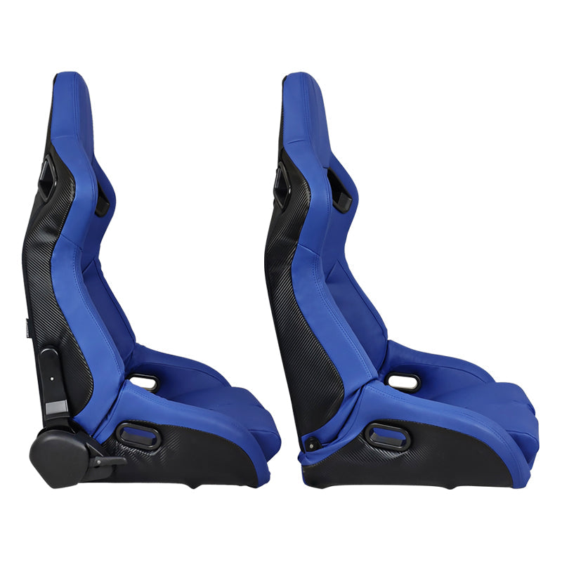 Universal Reclinable Bucket Racing Seat Dual Slider PU Carbon Leather