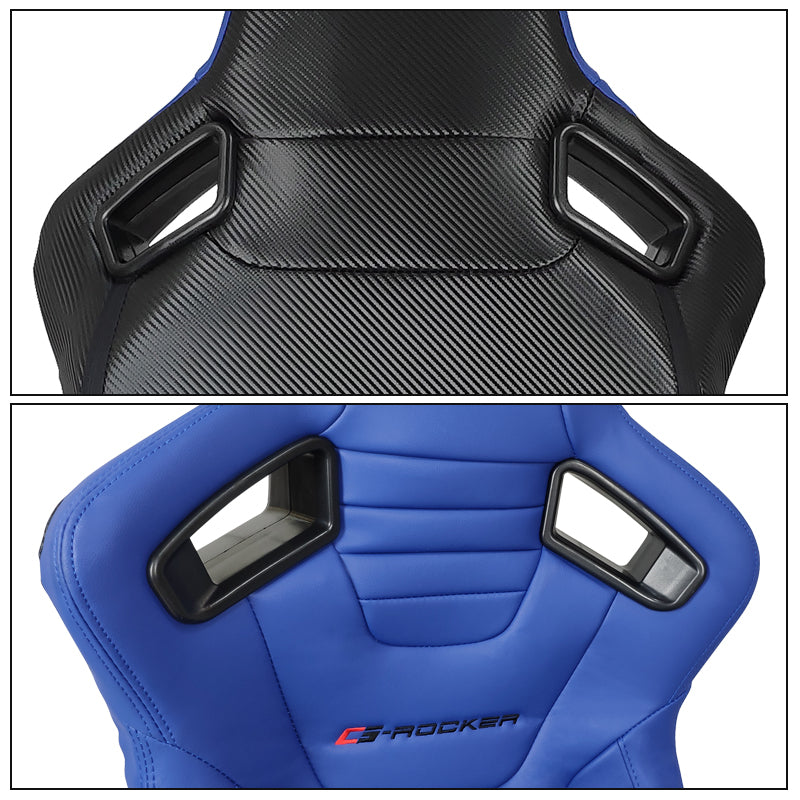 Universal Reclinable Bucket Racing Seat Dual Slider PU Carbon Leather