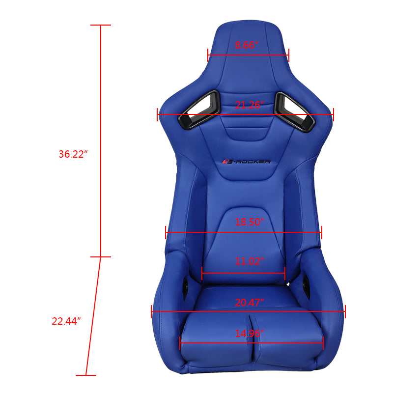 Universal Reclinable Bucket Racing Seat Dual Slider PU Carbon Leather