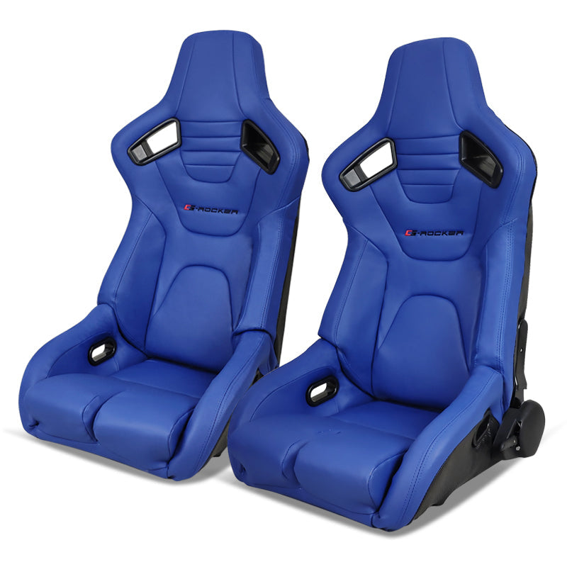 Universal Reclinable Bucket Racing Seat Dual Slider PU Carbon Leather