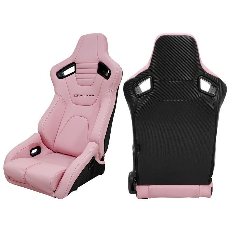Universal Reclinable Bucket Racing Seat Dual Slider PU Carbon Leather