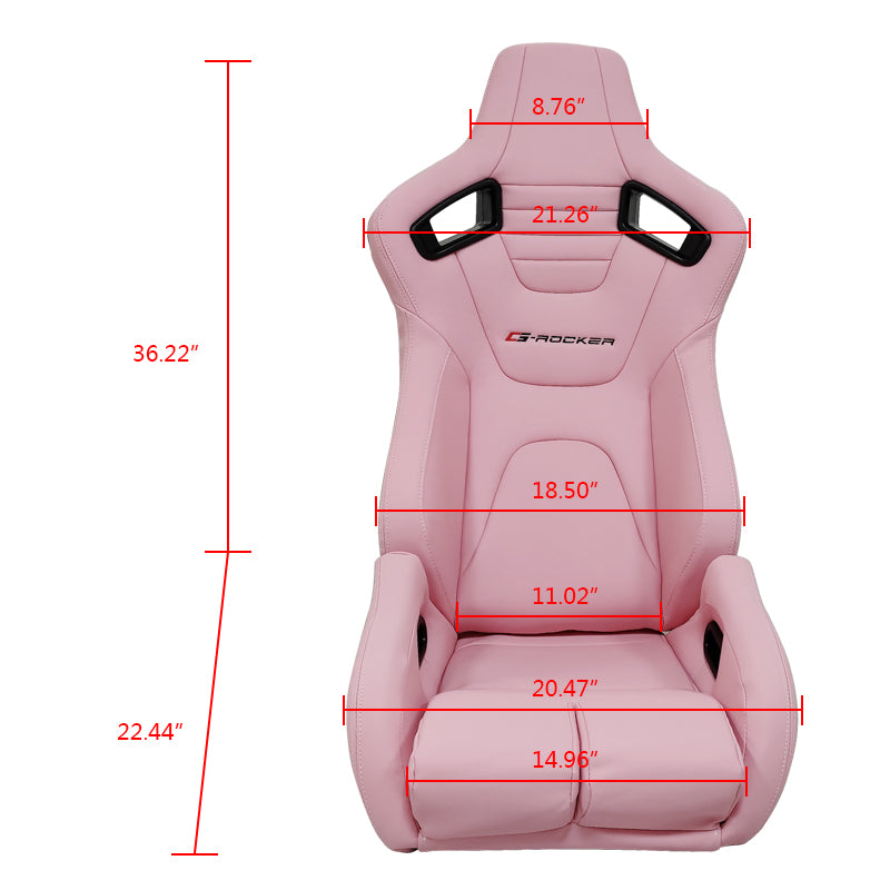 Universal Reclinable Bucket Racing Seat Dual Slider PU Carbon Leather