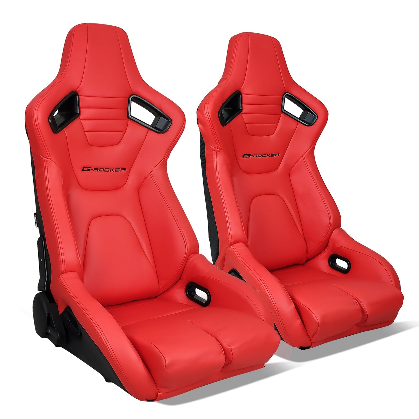Universal Reclinable Bucket Racing Seat Dual Slider PU Carbon Leather
