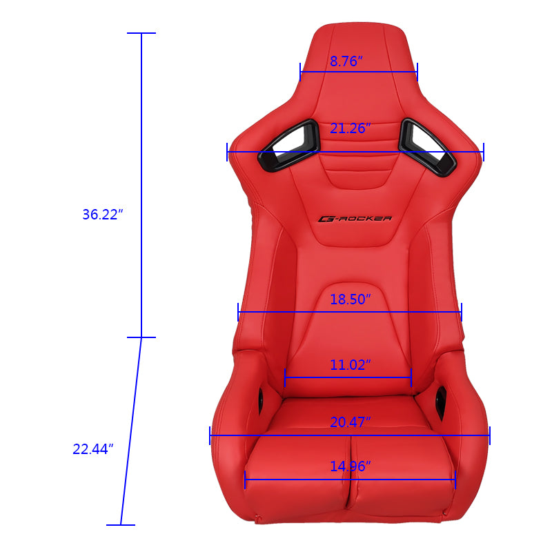 Universal Reclinable Bucket Racing Seat Dual Slider PU Carbon Leather