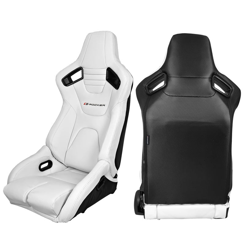 Universal Reclinable Bucket Racing Seat Dual Slider PU Carbon Leather