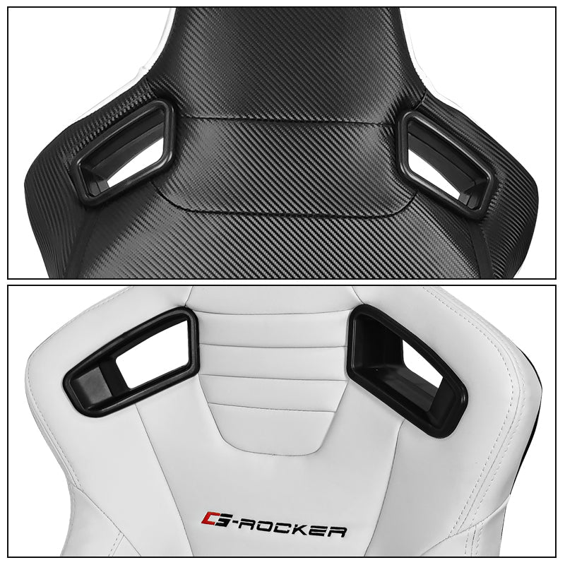 Universal Reclinable Bucket Racing Seat Dual Slider PU Carbon Leather
