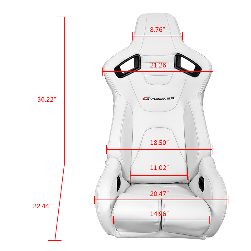 Universal Reclinable Bucket Racing Seat Dual Slider PU Carbon Leather