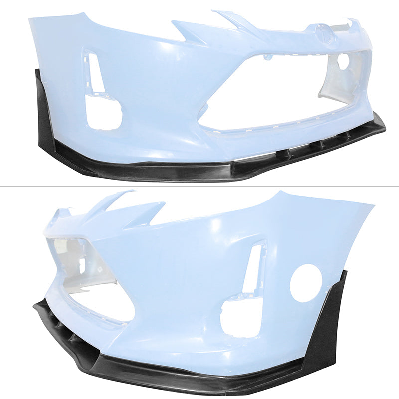 2014-2016 Scion TC Unpainted Black Front Bumper Lip Front Winglets PU