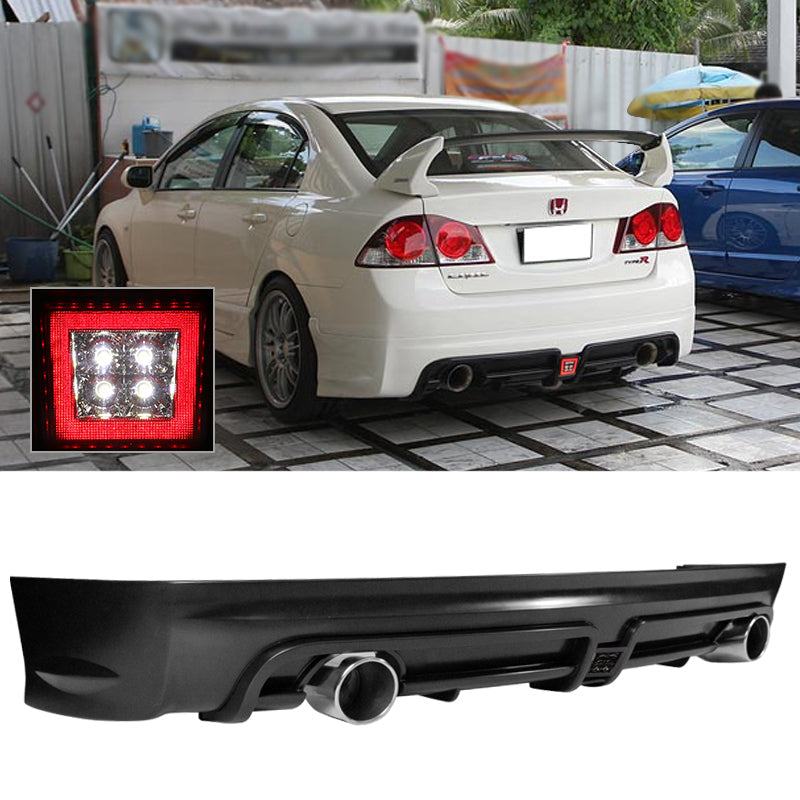 2006-2011 Civic Mugen Twin Outlet Smoke 3rd Brake Light Rear Diffuser