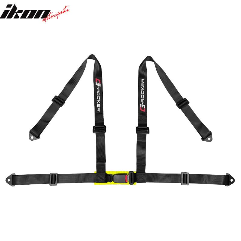 Universal Black Racing Seat 2PC Dual Slider Belt PU Carbon Leather