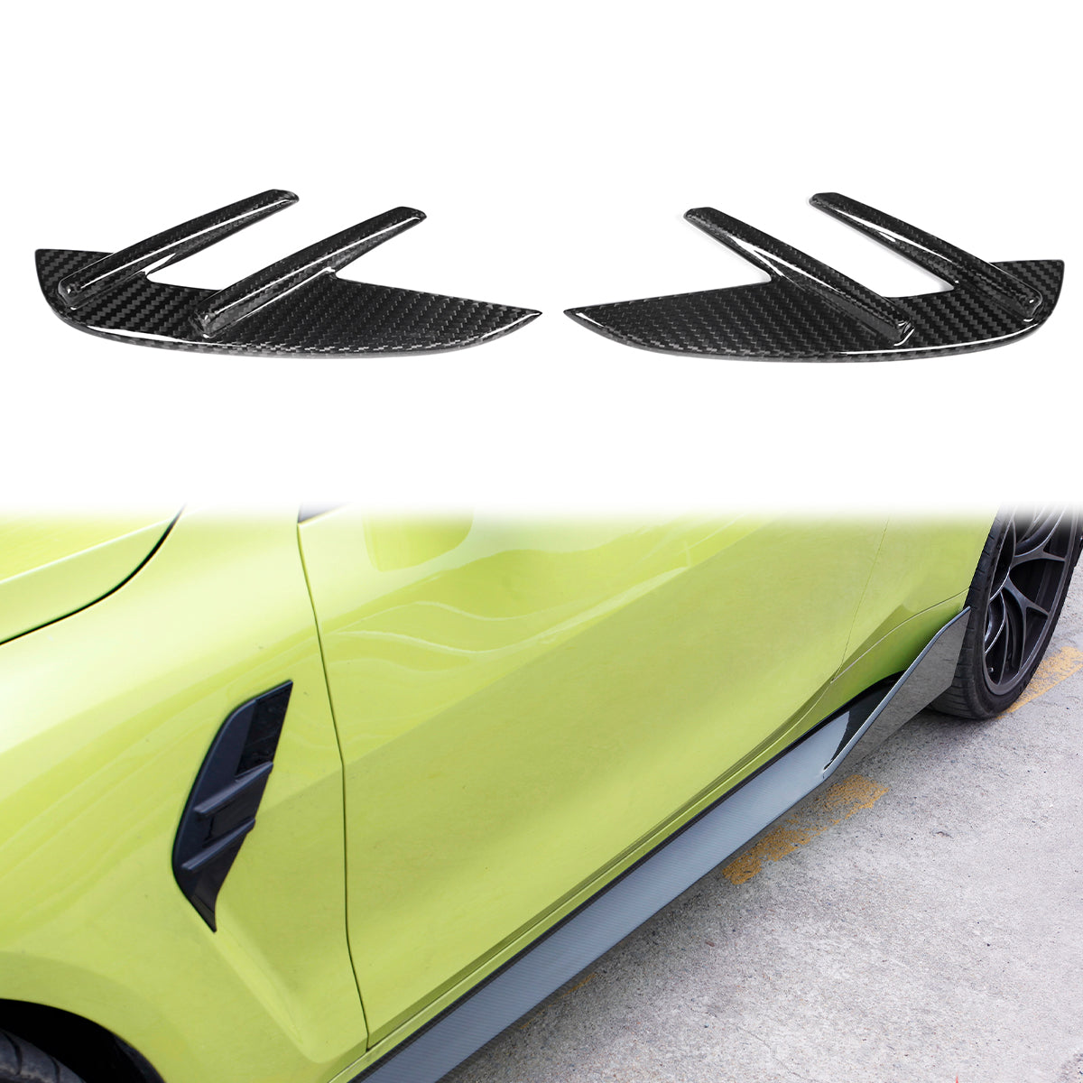 2021-2023 BMW G82 G83 M4 OE Style Front Fender Side Vent Dry Carbon