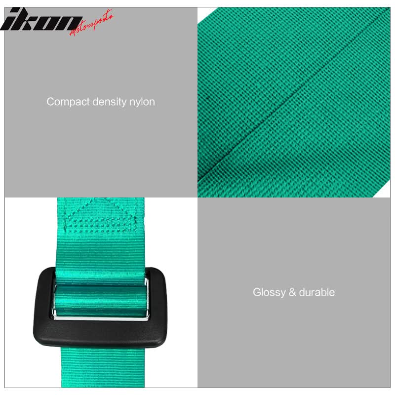 Universal Orange Bezel Racing Seat Dual Slider Buckle Belt PU Carbon