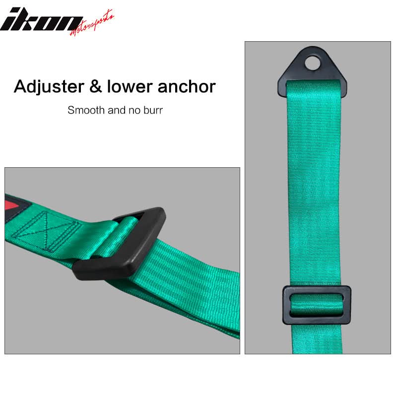 Universal Orange Bezel Racing Seat Dual Slider Buckle Belt PU Carbon