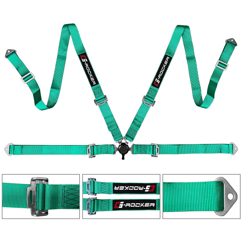 Universal O. Bezel Racing Seat Dual Slider Cam-lock Belt PU Carbon