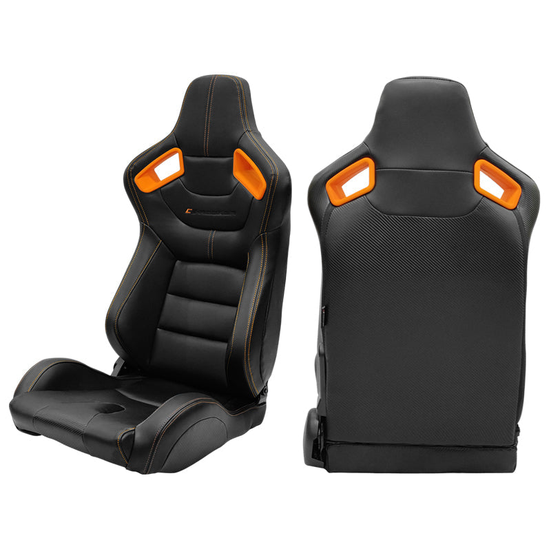 Universal O. Bezel Racing Seat Dual Slider Cam-lock Belt PU Carbon