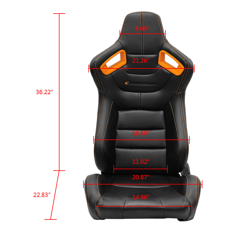 Universal O. Bezel Racing Seat Dual Slider Cam-lock Belt PU Carbon