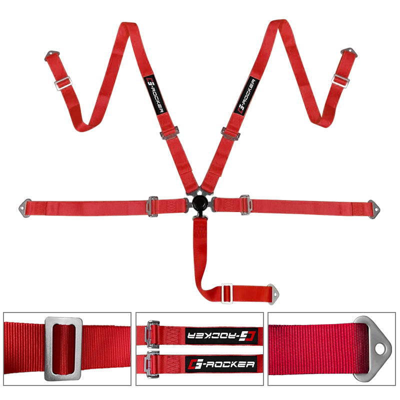 Universal Racing Seat Dual Slider 5 Point Cam-lock Belt PU Carbon
