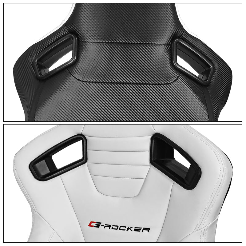 Universal White Bucket Racing Seat Dual Slider Buckle Style Belt PU