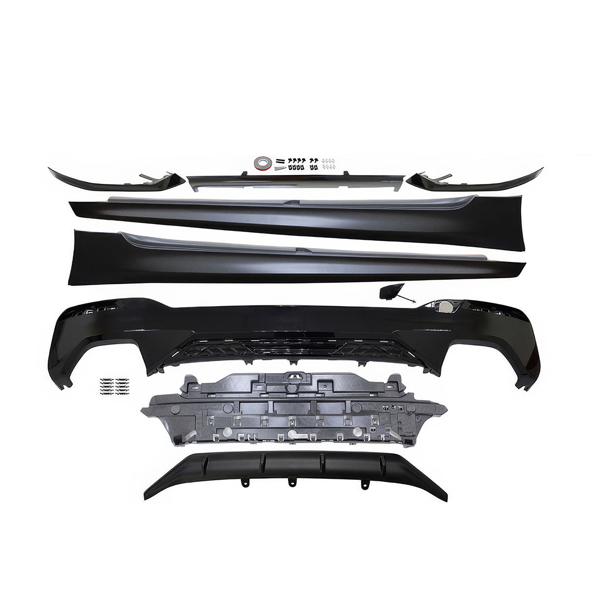 Fit 2021-2023 BMW G30 G31 M550i Rear Diffuser+Front Bumper Lip+Side Sk