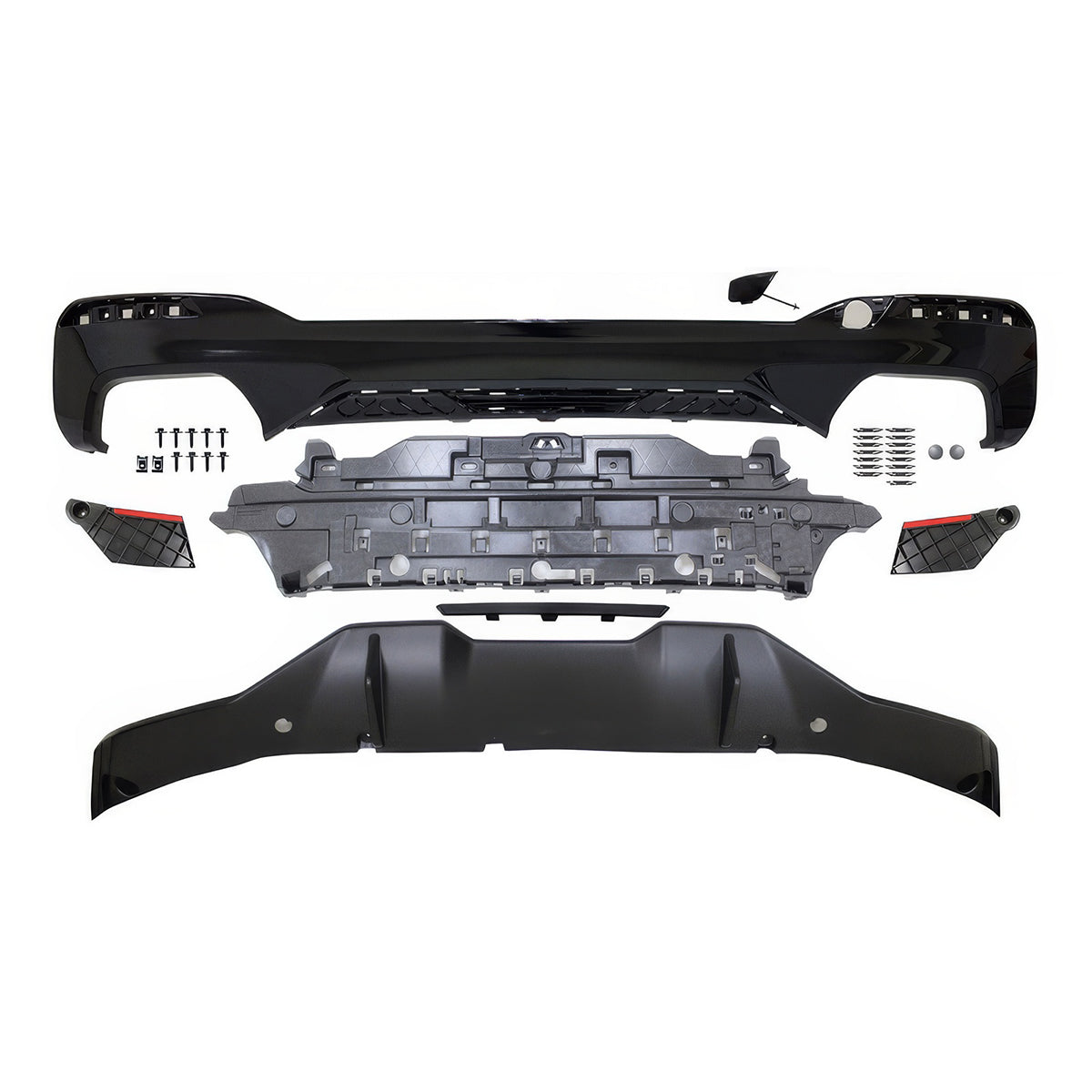 Fits 2021-2023 G30 G31 Rear Diffuser Type 2+Front Bumper Lip+Side Skir