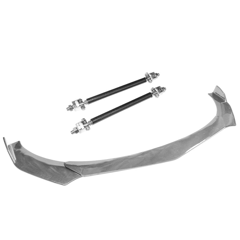 Honda Civic 62"-66" 3PCS B Style Black Front Lip with Strut Rods