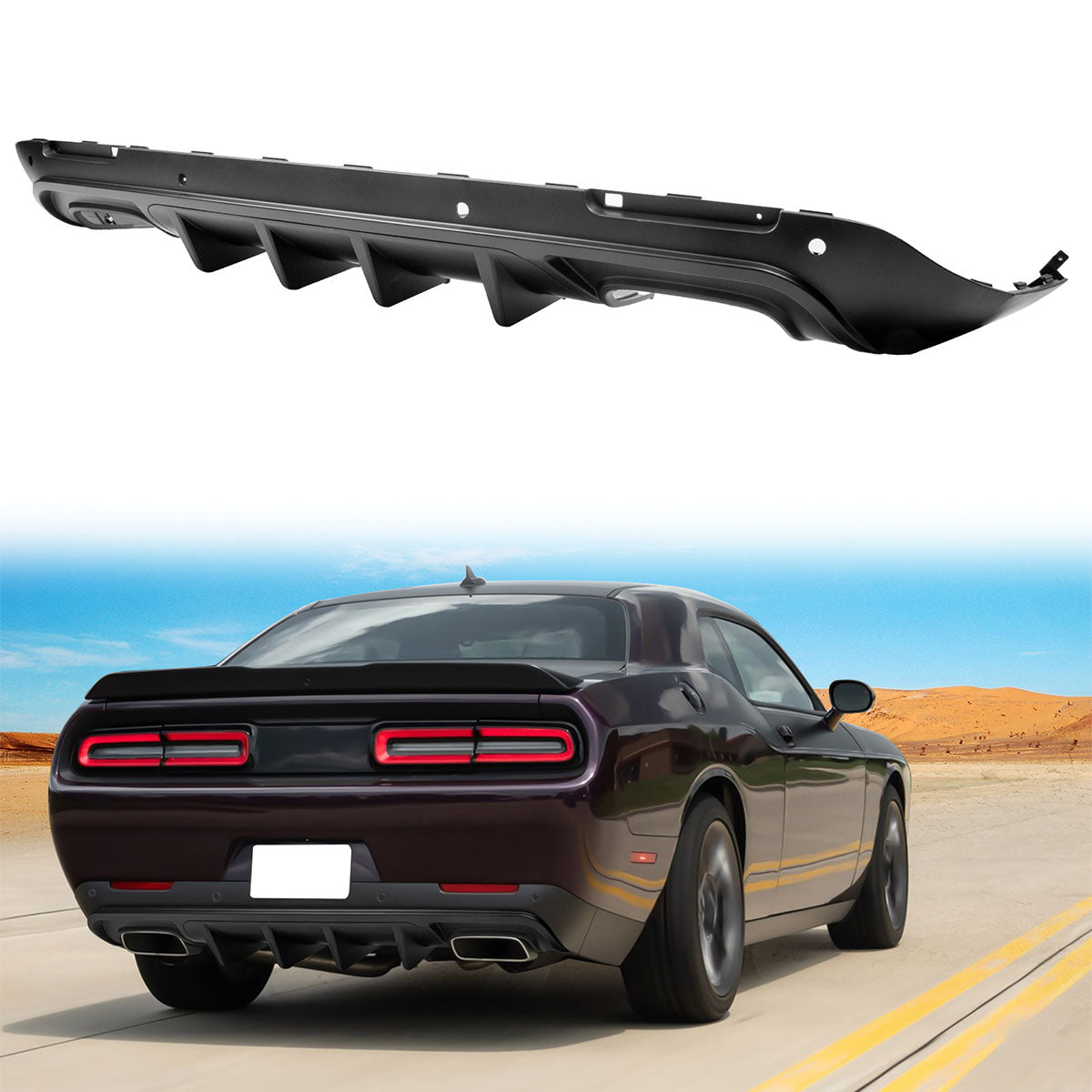 2015-2024 Dodge Challenger IKON Rear Bumper Diffuser PP