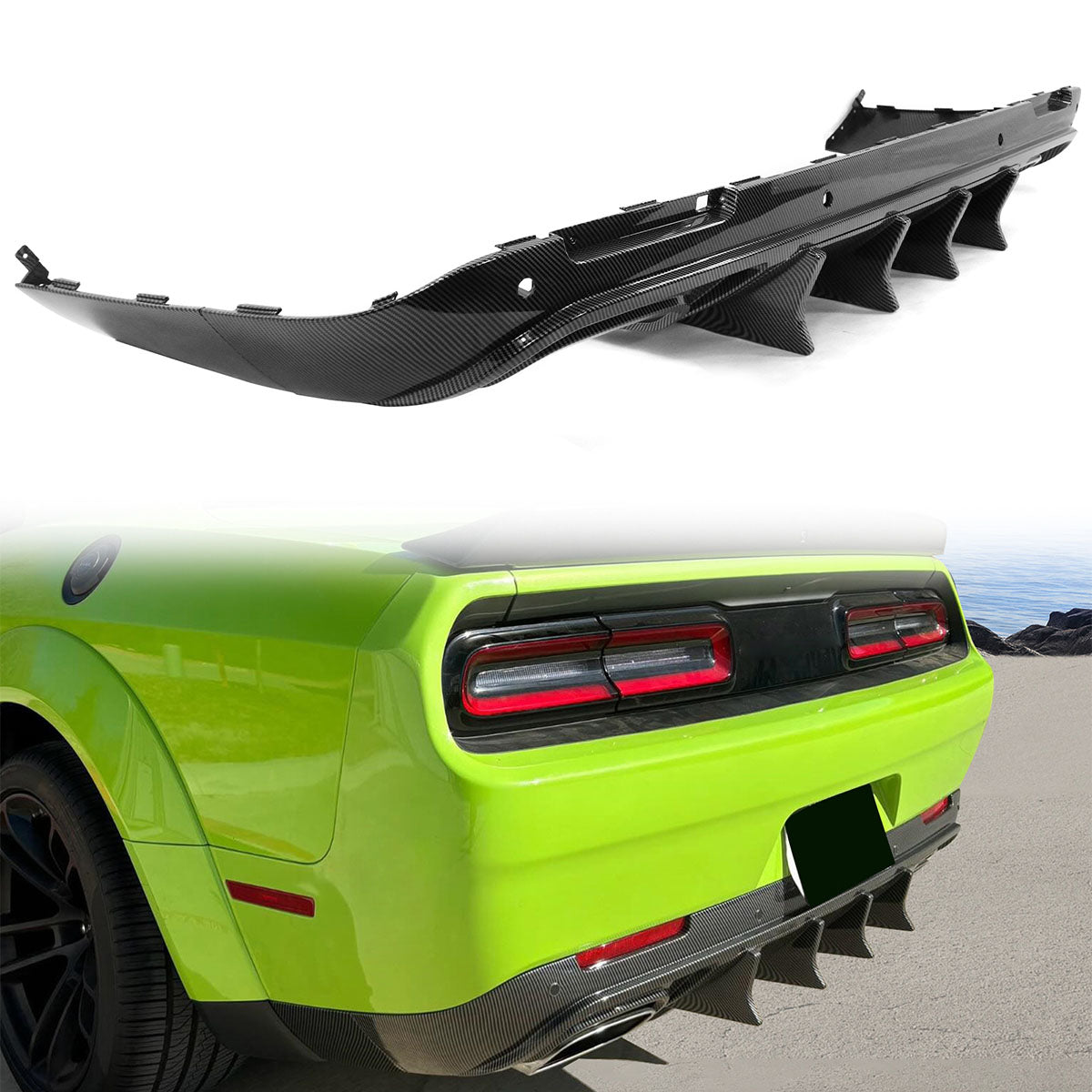 2015-2024 Dodge Challenger IKON Rear Bumper Diffuser PP