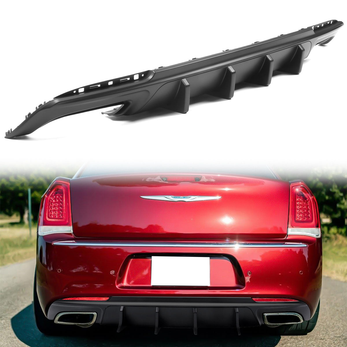2015-2023 Chrysler 300 Rear Bumper Diffuser Shark Fin PP