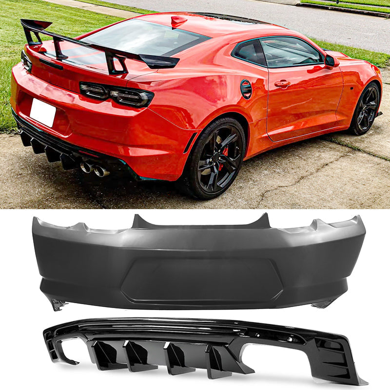 2019-2024 Chevy Camaro OE Style Rear Bumper Cover with IKON Style Lip