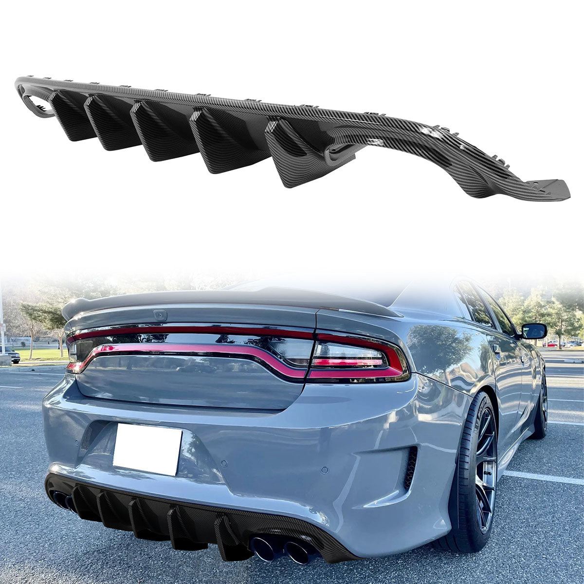 2015-2023 Dodge Charger Quad Exhaust Rear Bumper Diffuser 2PCS