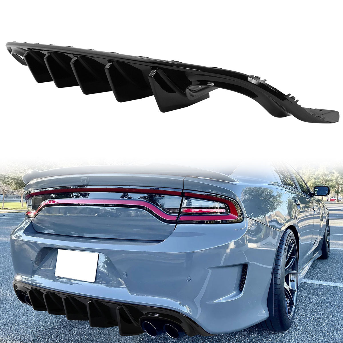 2015-2023 Dodge Charger Quad Exhaust Rear Bumper Diffuser 2PCS