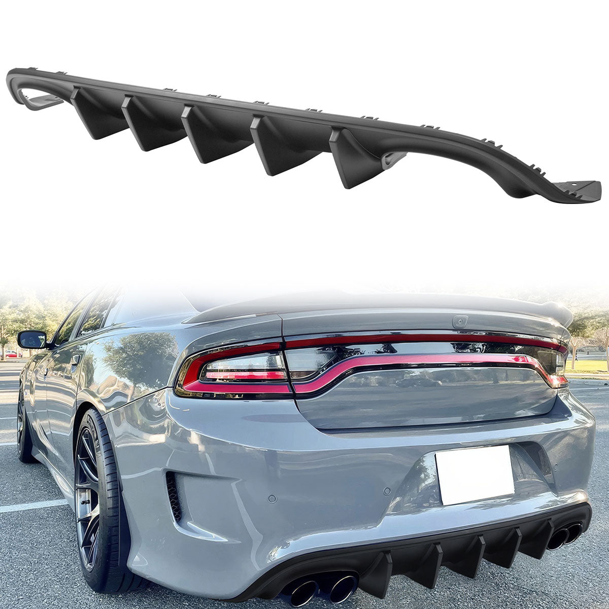 2015-2023 Dodge Charger Quad Exhaust Rear Bumper Diffuser 2PCS
