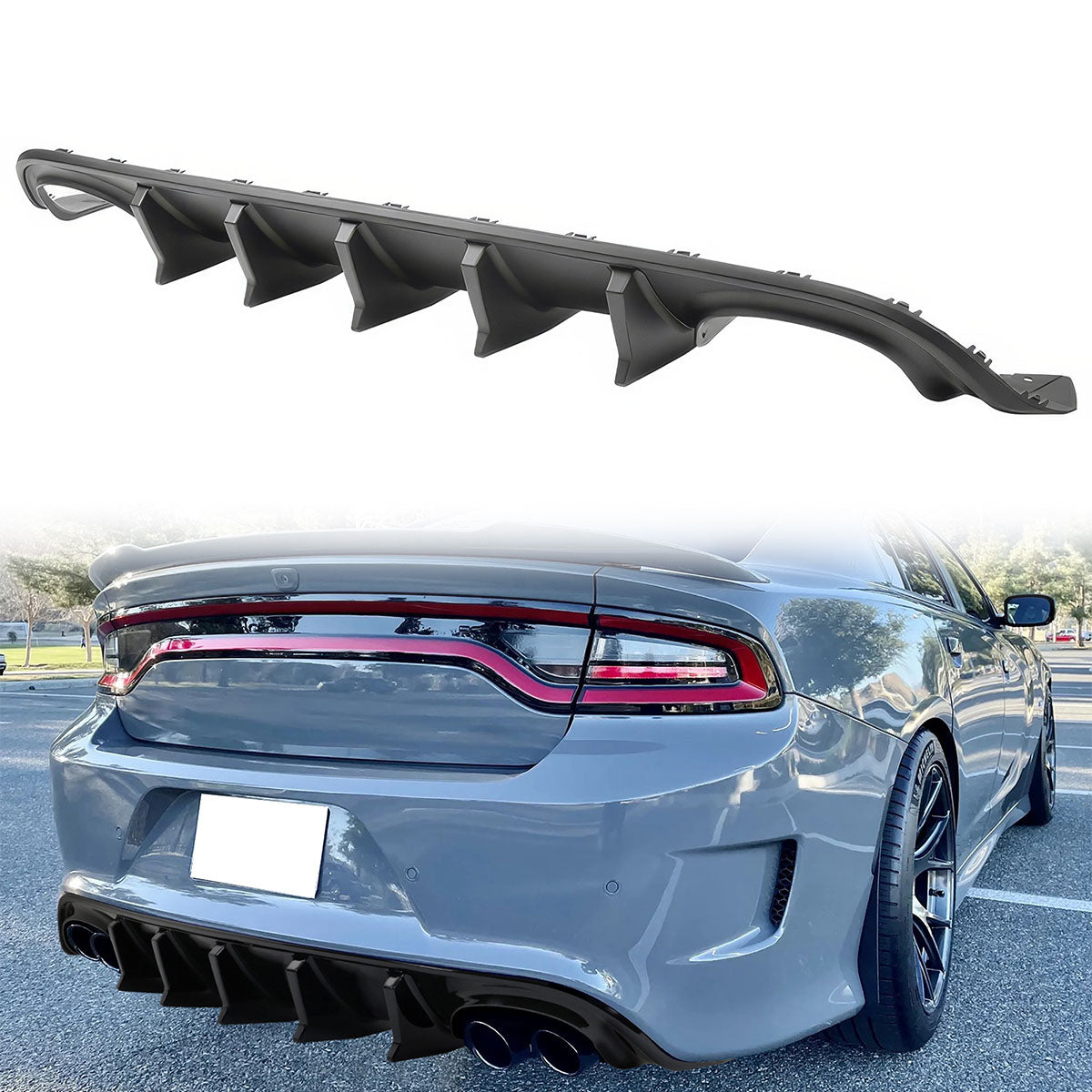 2015-2023 Dodge Charger Quad Exhaust Rear Bumper Diffuser 2PCS