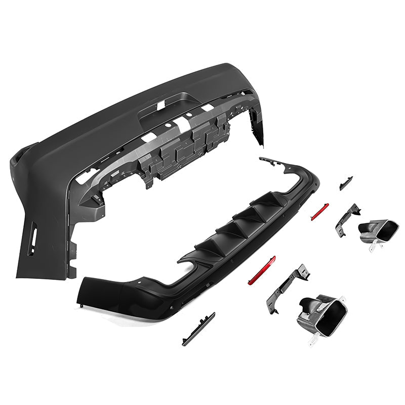 2008-2014 Dodge Challenger 2015+ SRT Hellcat Rear Bumper + V3 Diffuser