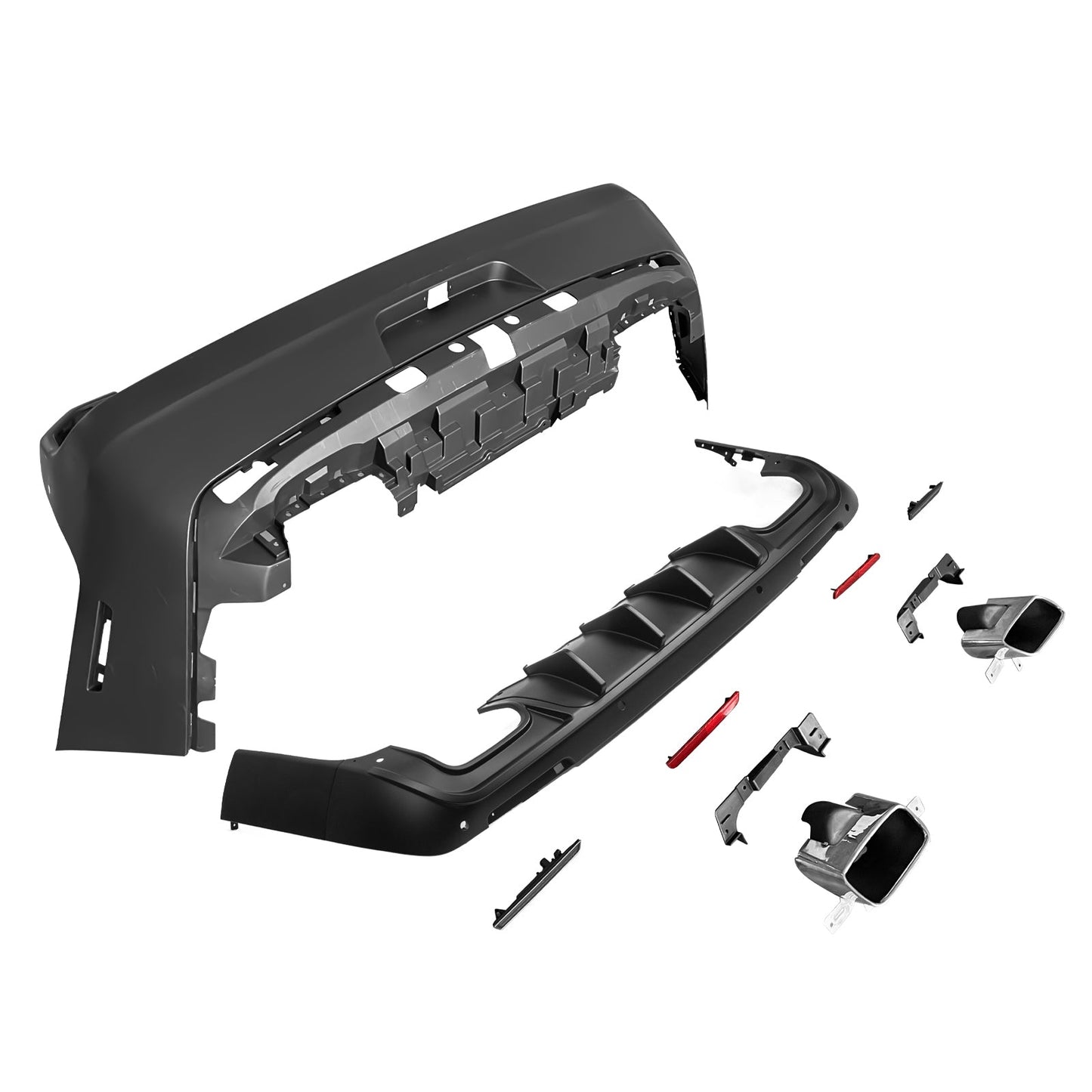 2008-2014 Dodge Challenger 2015+ SRT Hellcat Rear Bumper + V3 Diffuser