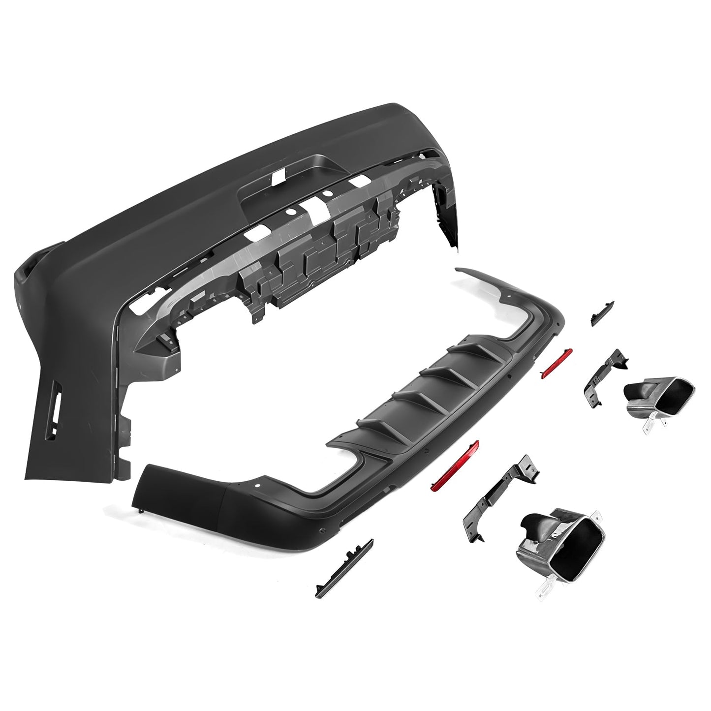 2008-2014 Dodge Challenger 2015+ SRT Hellcat Rear Bumper + V3 Diffuser